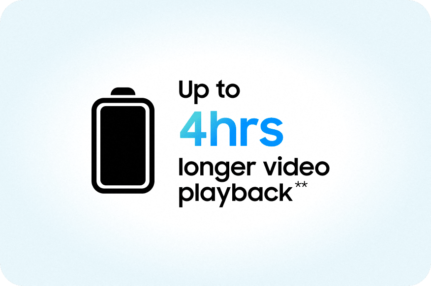 up to 4hrs longer video playback
